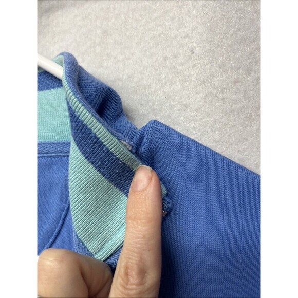 Straight Down Sweatshirt Mens Large Blue  Pima Cotton 1/4 Zip Golf Performance - Picture 6 of 8